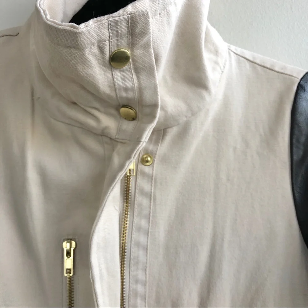 Canvas & Faux Leather Jacket - Picture 3 of 7